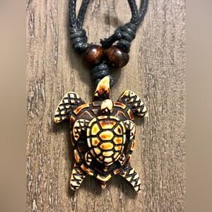Sea Turtle & Baby Pendant Necklace Adjustable Cord NEW